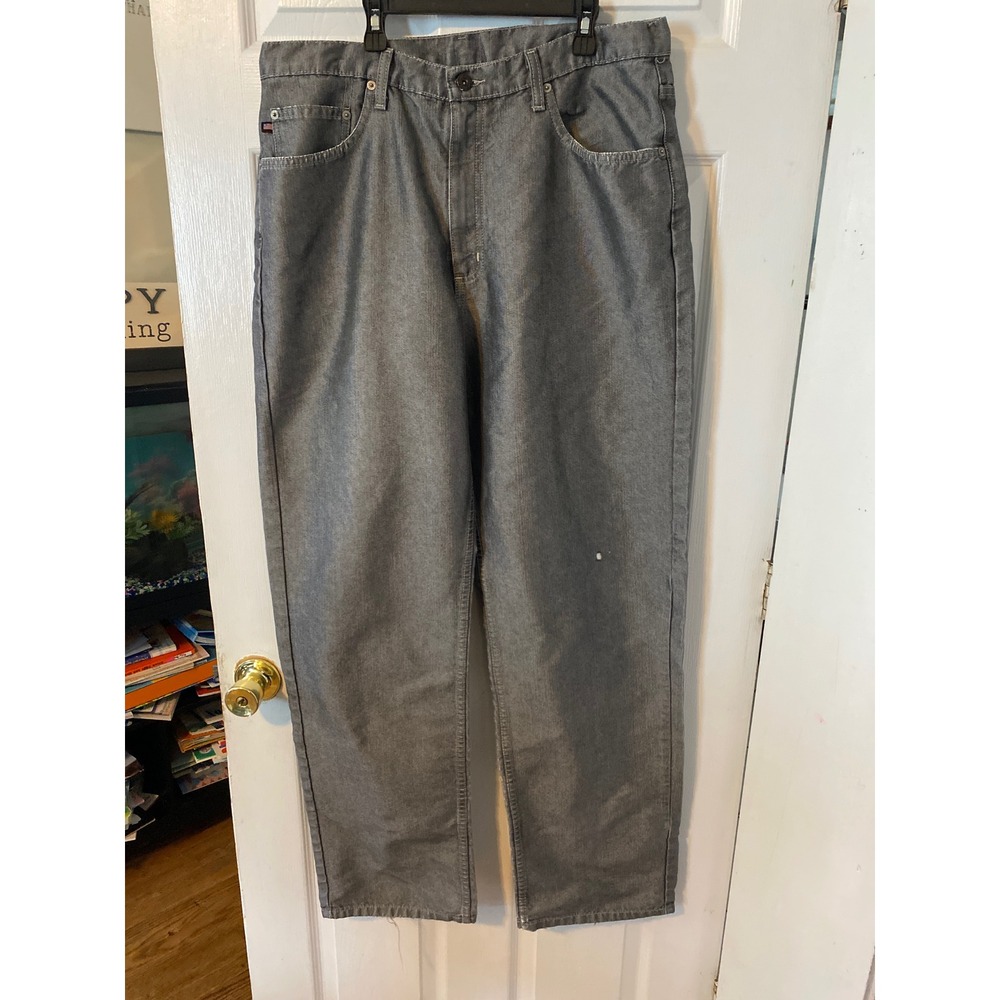 Polo Jeans Co Ralph Lauren Mens 36x34 Gray 67 Loose Fit Denim Pants RL Flag Logo